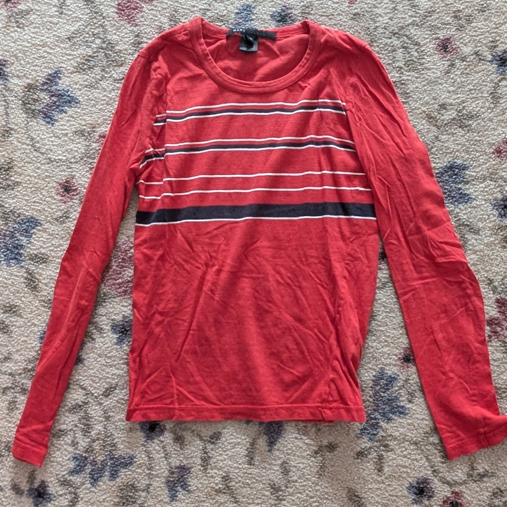 Marc Jacobs Red Striped Long Sleeve Tee